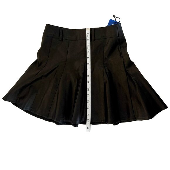 Pleated Faux Leather Skort in Black - Picture 5 of 5